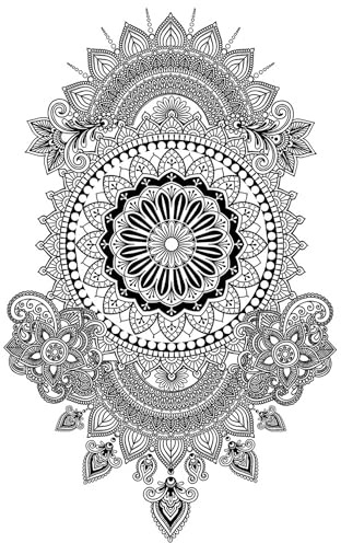 Temporäre tattoos Große Mandala - 1 Blatt von Fake tattoos | Mandala Tätowierung | Schwarz | Mandala Klebetattoos, Damen - TATTOO YOUR STYLE