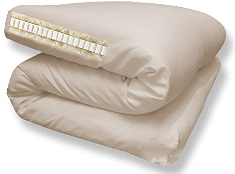 The Futon Shop Organic Wool Shiki Futon Mattress Twin with Latex - Japanese Style Shikibuton Mattress for Floor - Medium Firm, Cotton Cover