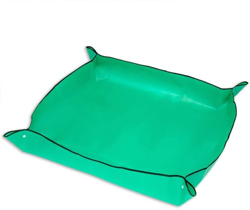 INTIRILIFE Pflanzenmatte Gartenmatte zum Umtopfen von Pflanzen in Grün - 51.5 x 60 x 18.8 cm - Faltbare wasserdichte Indoor Umpflanzmatte Unterlage