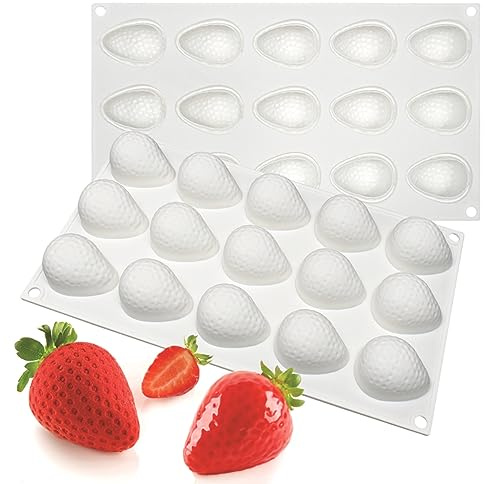 mostsom 3D Strawberry Silicone Gummy Mold 15 Cavity Half Strawberry Maker Chocolate Candy Cookie Mould Kitchen Tools