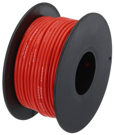 QUARKZMAN 20AWG Kabel Elektrischer Draht 0,52 mm² Verzinntes Kupferkabel 15 Meter, Stromkabel Hohe Temperatur Leitung Erdkabel Litzenkabel Verlängerungskabel für Kfz Kabelkanal, Rot