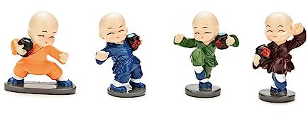 DECHOUS 4stücke Kunstharz-autodeko Kung-fu-mönche Auto-innendekoration Autositz-Ornament Heimdekoration Traditionelle Chinesische Mönchsfigur Für Wohnzimmer Und Auto