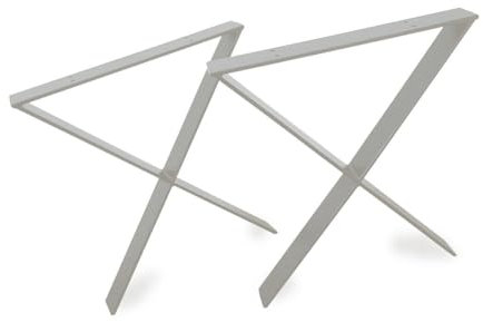 modernLOFTart Tischbeine Grau - Metall X-Form - 2X Tischgestell Flachstahl 60x10 mm - DIY Tischkufen für Wohnzimmertisch, Esstisch - Breite 80 cm, Höhe 72 cm