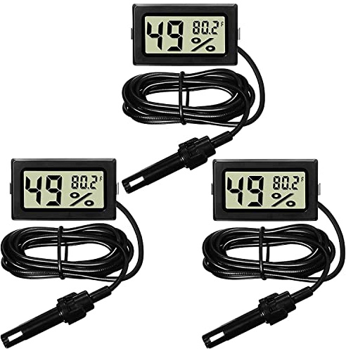 Yheonver Digital Thermometer Hygrometer with Probe Indoor Temperature Humidity Meter Hygrometer Gauge for Incubator Reptile Plant