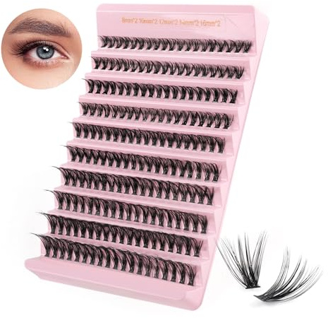 Sixstarhair Wimpern Cluster Lashes 40D Volumen Lash Extension | Natürliche Wimpern Extensions, Wiederverwendbar Lash Cluster, DIY Wimpernverlängerung zu Hause, Fake Lashes