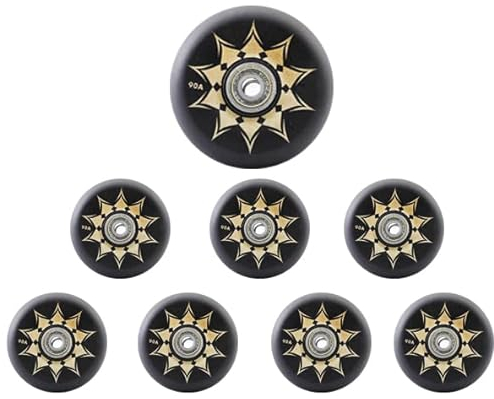 Skateboard-Rollen, 8er-Pack, Inline-Rollschuh-Rollen für den Innenbereich, 70 mm, Inline-Rollschuh-Rollen für den Außenbereich, Ersatzrollen für Indoor-Skates mit Lagern, 90A, für