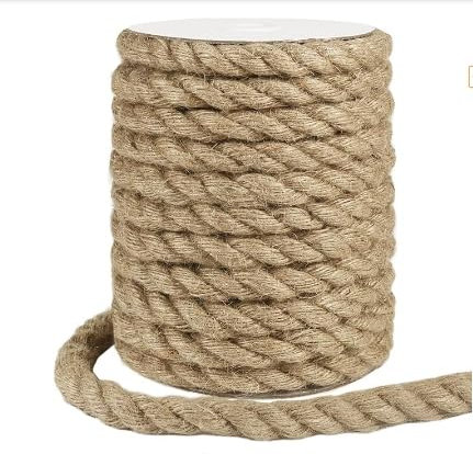 ZephyrCraft Corda in Juta Naturale Spessa 14 mm per Decorazioni e Fai da Te, 15M Corda di Canapa Resistente, Spago di Iuta Naturale per Artigianato, Arredamento, Gatto, Giardinaggio (14mm x 15M)
