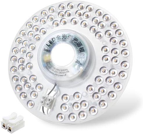 ADZJOY Pannello LED Plafoniere Modulo LED Ventilatore da soffitto 220V Kit Luce LED 20W 40W 60W 100W Pannello LED di Ricambio Rotondo(20W Cold White)