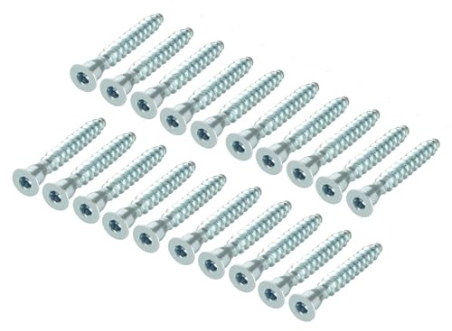 25Pcs Silver Confirmat Screws,M7 x 50mm, Hex Socket Drive Countersunk Self-Tapping Furniture Connecting Screw Set, Sturdy and Easy-to-Install，Screws Fasteners,Industrial and Scientific