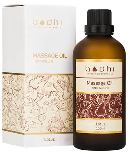 Bodhi® Massageöl Lotus 100 ml - mit Lotus Duft, zur Entspannungsmassage mit Kokos- und Reisöl Vegan & 99% natürlich