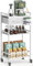 Housolution 4-Tier Coffee Bar Cart with Storage, Coffee Station Cabinet with Pod Drawers for Nespresso Vertuo, Mini Toaster Oven Stand Table for Home, Kitchen, Living Room (White + Grey)