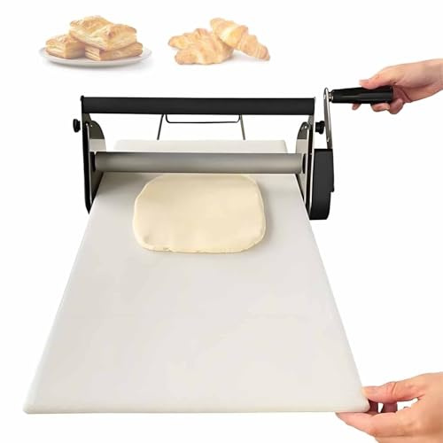 SSQUZA Srotolatrice Pieghevole per Pasta,Rullo Manuale per Impasto,Sfogliatrice Pasticceria,per Pizza Perfetta,Croissant, Pasticceria,Fondente,Design Compatto Tavolo,Rs201
