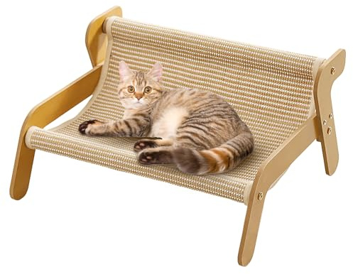 Sisal Kratzstuhl für Katzen – Outdoor & Indoor Katzen-Lounge-Stuhl, 2-in-1 & Bett | Stabiles, haustiersicheres Material | Perfekt für Zuhause, Wohnzimmer, Garten, Balkon