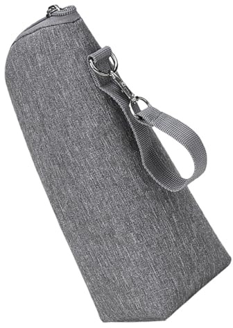 TOBBOMEY Auslaufsichere Babyflaschentasche Grau Isolierte Thermotasche für Muttermilch Tragbare Milchflaschen Isoliertasche mit Griff für Kinderwagen und Outdoor