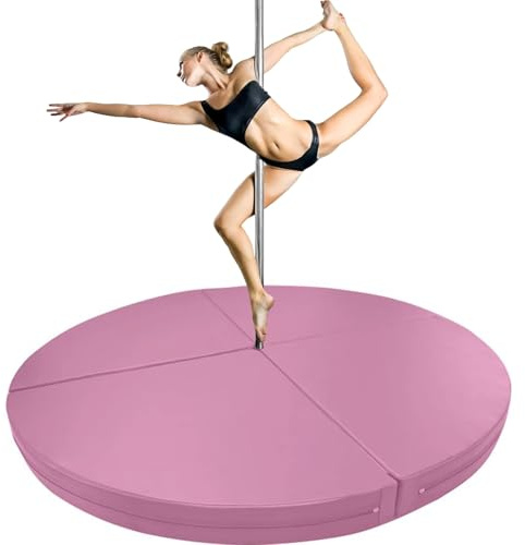 Pole Dance matta, bärbar hopfällbar krockmatta för poldans – hållbar poldans stoppning med bärhandtag för säker träning och träning, perfekt för användning i hem och studio