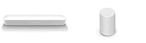 Sonos Barra de Sonido Beam + 2X Era 100 SL (Blanco) | Sumérgete en tu contenido favorito con un sonido espectacular con esta barra de sonido inteligente y dos altavoces traseros