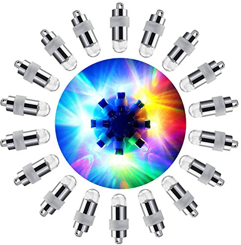 Trimming Shop 10 Stk Mini LED Luftballon Lichter Batterienbetrieben Innen Außen Party Non-Blinking für Laternen - RGB, 10pcs