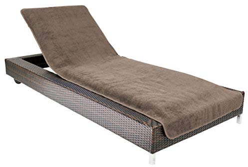 Brandsseller Gartenliegenbezug 75x200 cm – Frottee Schonbezug Handtuch-Auflage aus 100% Baumwolle – waschbar, rutschfest, Öko-Tex Standard 100 – Braun