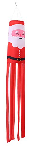 EXCEART Weihnachten Windsack Santa Claus Windsackflagge Weihnachten Wind Richtung Flagge Garten Dekoration Winterwindsack Hängende Wind Banner Beziehen für Balkon im Freien Hof Rasen