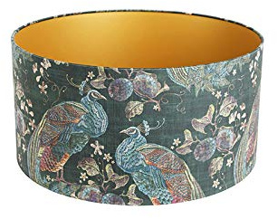 Qazqa classic-antique Lampenschirm - Cilinder Velours - Bunt, supports-e27, diameter 50 centimeter