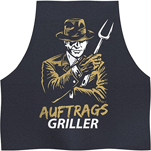 YORA Grillschürze für Männer Vatertagsgeschenk - Kochschürze lustig [inkl. Urkunde] - lustige Geschenke zum Vatertag - Geschenkideen Opa & Papa - Lustig (Auftragsgriller)
