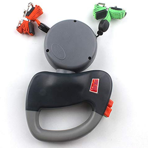 EBTOOLS Automatisch Einziehbare Doppelte Hundeleine, Doppelt Einziehbare Hundeleine, Reflektierendes Seil, Katzen- und Hundeleine, für Mittlere und Kleine Hunde, 300 cm(Schwarz)