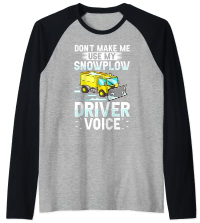 Snow Plow Tractor Machine Truck Shovel Driver Snowplough Raglan Baseball Tee