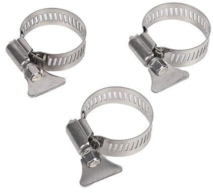 10-Pack 304 Stainless Steel Hose Clamps, Adjustable Thumb Screw Key-Type Clamps, 2/5-5/8 (10-16mm) Size, 8mm Bandwidth, Ideal for Plumbing, Automotive, and Machinery Applications (10-16mm).
