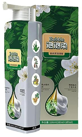 Instant Brown Black Hair Dye Shampoo,Plant Natural Brown Black Hair Color,Bubble Hair Dye 100 Color Coverage Unisex Long Lasting Color Shampoo 200ml