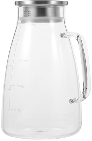 BESTonZON Caraffa Di Per Fredda e Succo Con Design Trasparente Per Casa e Ristorazione Versatile e Elegante Per Bevande Fatte Casa