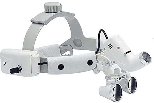 LED Lupenbrille Kopflupe Mit Licht, Dental Lupenbrille, 3,5X Linsen, vergrößerungsbrille Stirnlupe Brillenlupe Mit Beleuchtung Für Brillenträger, Lesen, Handwerk, Juweliere, Nähen, Und Reparatur