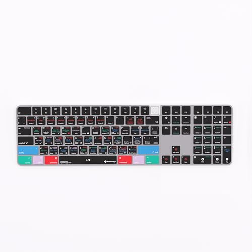 Editors Keys Logic Pro tangentbordsfodral kompatibelt med Apple Magic Numeric Keyboard – silikonskyddande skal med Logic Pro-genvägar – passar TouchID och icke-TouchID-modeller