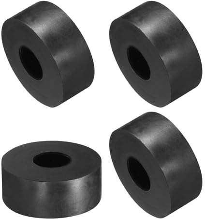 QUARKZMAN 4 Stück Gummi Unterlegscheiben Gummispacer Distanzhülsen 50mm OD 20mm ID 20mm Höhe Runde Antivibrations Spacer Gummibuchsen Dichtungen Dicke Gummischeiben für Haus Auto Zubehör