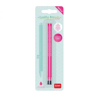 Tinta unita Legami-Set mit 6 radierbaren Gelstiften, Tinte Schwarz, Blau, Orange, Türkis, Schwarz, Violett