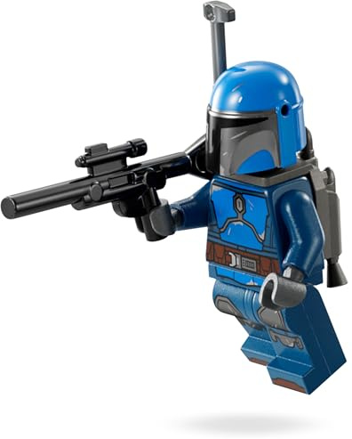 LEGO Star Wars Figuren Set: Mandalorian Warrior mit großem Blaster und Raketenrucksack – Alternative zu LEGO Star Wars Battle Pack, LEGO Minifiguren Set, LEGO Mandalorianer