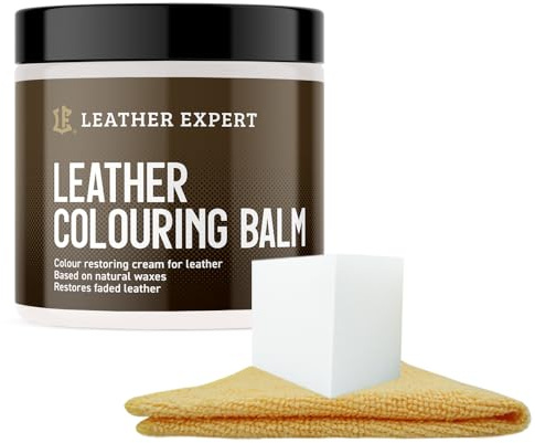 Leather Expert Set de Reparación de Cuero 250ml – Bálsamo de Cuero Reparador de Color Blanco - Cuidado de Cuero para Auto - Producto para el Cuidado de Sofás de Cuero - para Cuero Natural, Descolorido