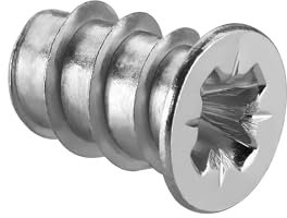 LIKERAINY Viti Euro in Acciaio 6,3 x 8 mm Varianta Vite di Collegamento con Filettatura Completa per Mobili Diametro Foro 5 mm Vite di Fissaggio per Legno Guide per Cassetti Estraibili 200 Pezzi