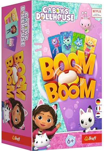 Trefl - Boom, Gabby's Dollhouse: Jeu Dynamique en Famille Fantastique avec Cloche, Loisir pour Enfants à partir de 6 Ans