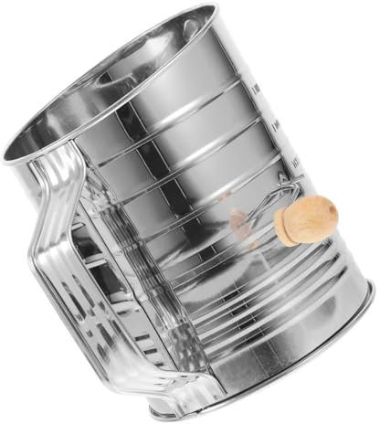 Ciieeo Stainless Steel Flour Sifter Fine Mesh Screen Cup Baking Tool Rotary Hand Sifter for Baking and Flour Dusting