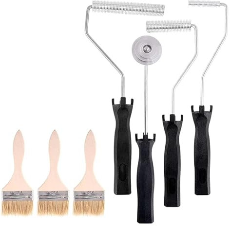 Farbroller-Pinsel, Hauswand-Farbroller, 4-teiliges Fiberglas-Roller-Werkzeug und Pinsel, Blasenpaddel-Werkzeug, Laminier-Farbroller-Set for Harz-Fiberglas-Wanne-Bürsten