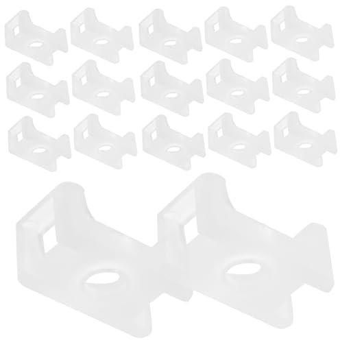 HOMOCONO 100pcs Cable Tie Mounting Squares Saddle Type Zip Tie Mount for Wire Organizer Holder Adhesive Backed Under Desk Cable Management