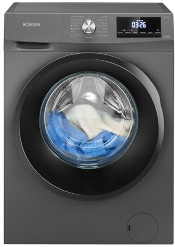 Bomann® Waschtrockner | Waschen und Trocknen | 10 Jahre Motor-Garantie | 8 kg Waschen, 5 kg Trocknen | Invertermotor | 1400 U/Min | Waschmaschine mit Trockner integriert | WAT 7186 titan