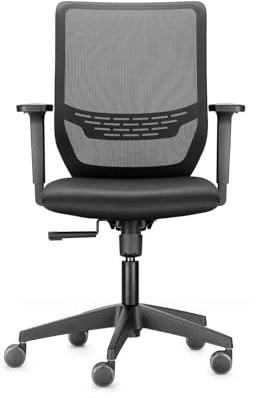 TREND OFFICE to-sync one, ergonomischer Bürostuhl mit Armlehnen Schwarz | Trendoffice by Dauphin, Schreibtischstuhl mit Netzrücken, modernes Design, Homeoffice, umweltzertifiziert, TÜV geprüft