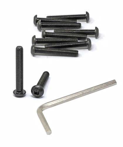 iexcell Sechskantschrauben, M8 x 50 mm, 1,25 mm Gewinde, 10,9 Grade Stahllegierung, schwarzes Oxid-Finish, 10 Stück