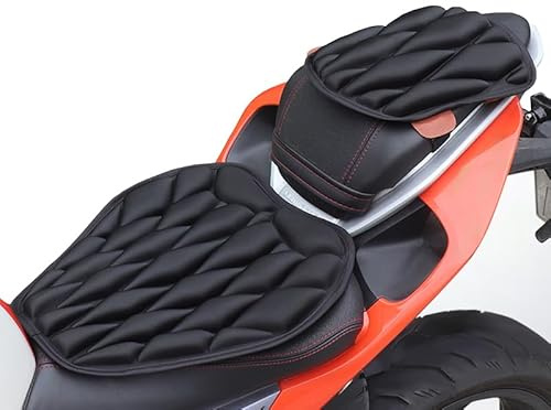 WFYBMB 2 Pièces Coussin De Selle Moto pour Piaggio MP3 500, Universel Tapis Moto Anti-Vibrations Respirant Anti-Dérapante, pour Confort Longue Distance