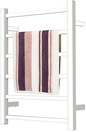 LYMGRZ Radiatore scaldasalviette Elettrico Quadrato, Nero Opaco e Bianco, Opzionale, Montaggio a Parete, per casa, Bagno, Hotel di Lusso