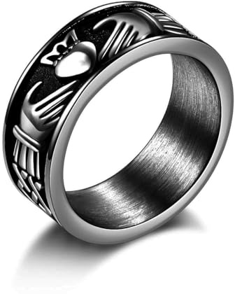Bagues de Claddagh pour l'amour, en acier inoxydable/plaqué or 18 carats pour homme et femme, Métal
