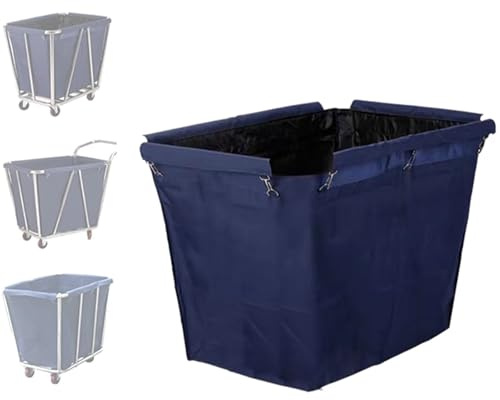 Bolsa de Repuesto para Cesto Ropa Sucia con Ruedas, Forro Impermeable y Extraíble de Carro Limpieza Tela Oxford, para Cesto Ropa Sucia(Blue)