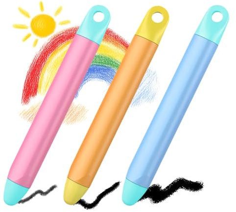 Kids Tablet Stift, Sichere Silikonspitze | Ergonomisches Design für Kinder, Kompatibel mit iPad, Tablet, Smartphone (Pink/Orange/Blau)