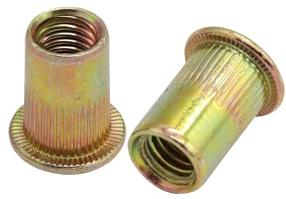 Dadi rivettati filettati, Dadi for rivetti a testa piatta M3-M12 in acciaio al carbonio zincato, confezione da 50 pezzi for pistola for rivettatrice(50pcs,M10)